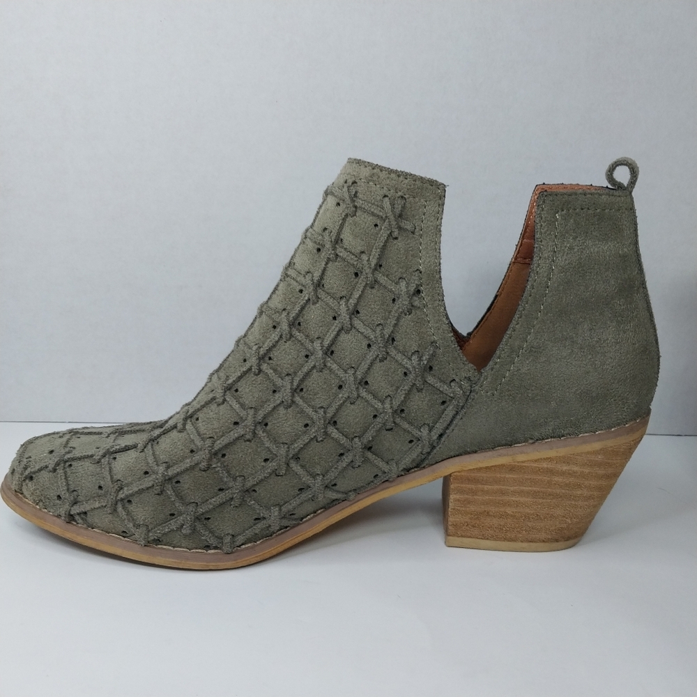 Mi.iM Womens Size 8.5 M LAVIN Western Leather Olive Green Pull On Ankle Booties - Picture 7 of 12